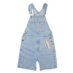 Levis PRIDE Overalls Shortalls Unisex Size M Blue Light Wash Denim Liberation